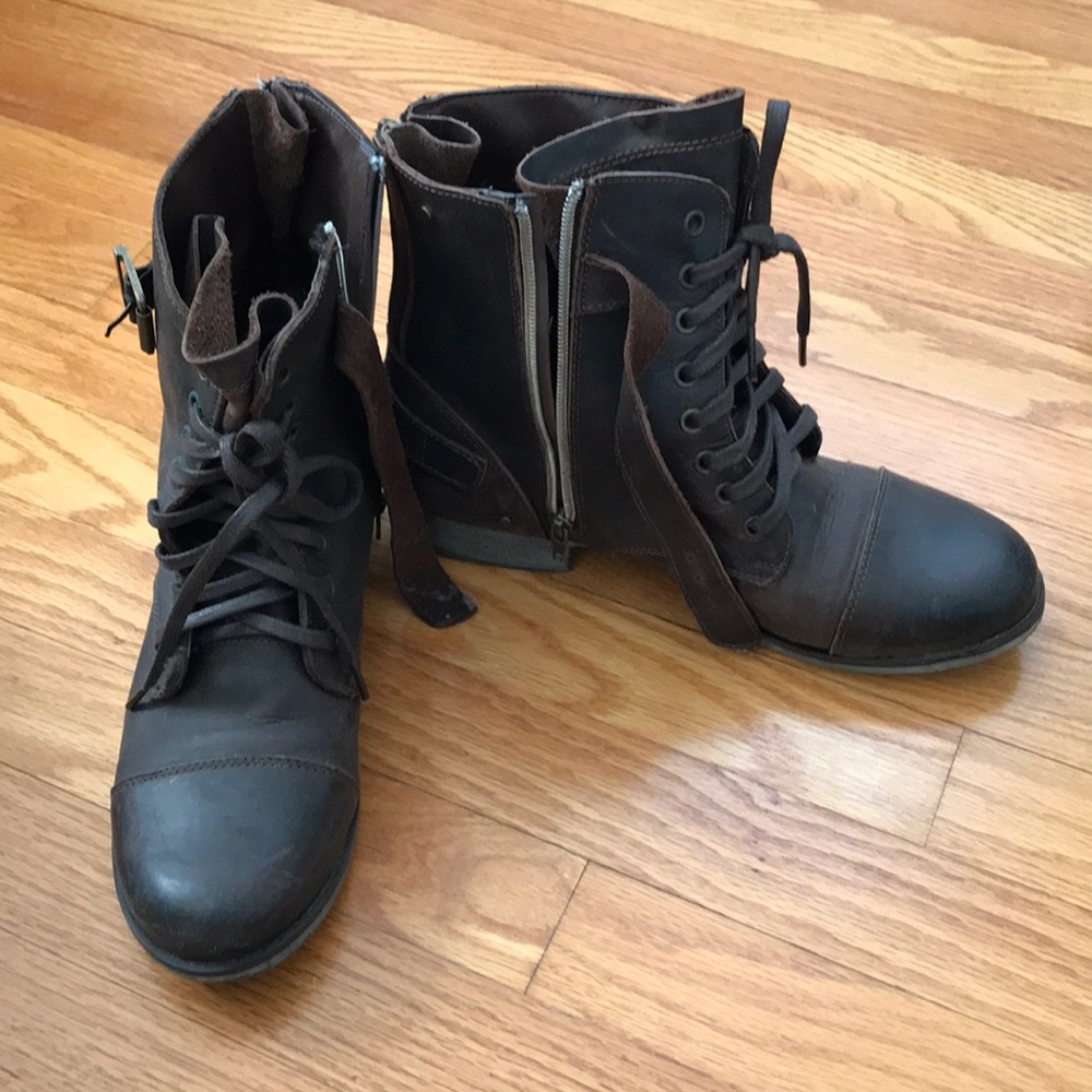 Dolce vita leather upper combat boots